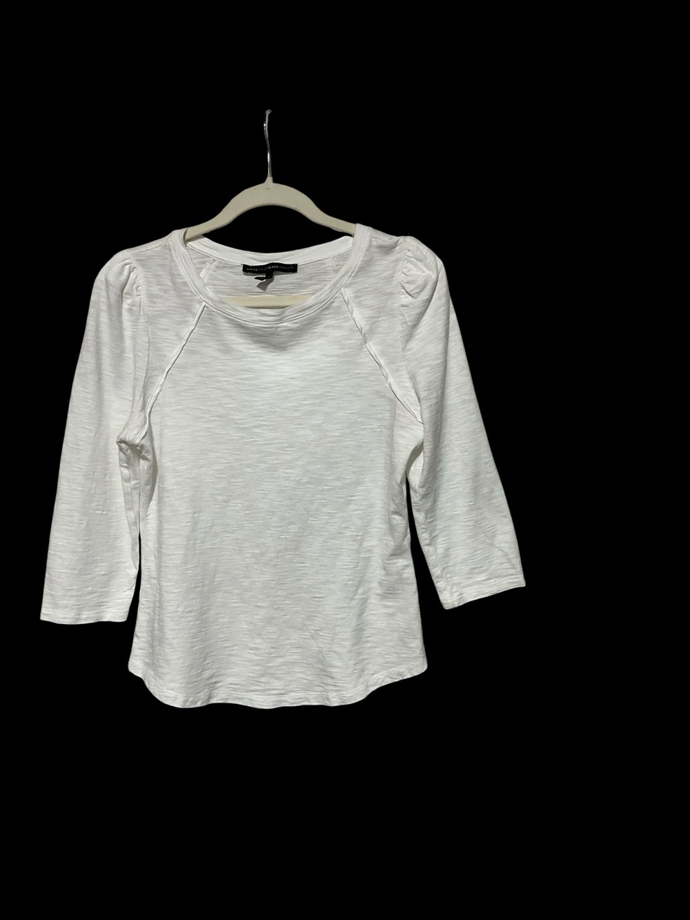 White House Black Market White 3/4 Sleeve Top – Size Small